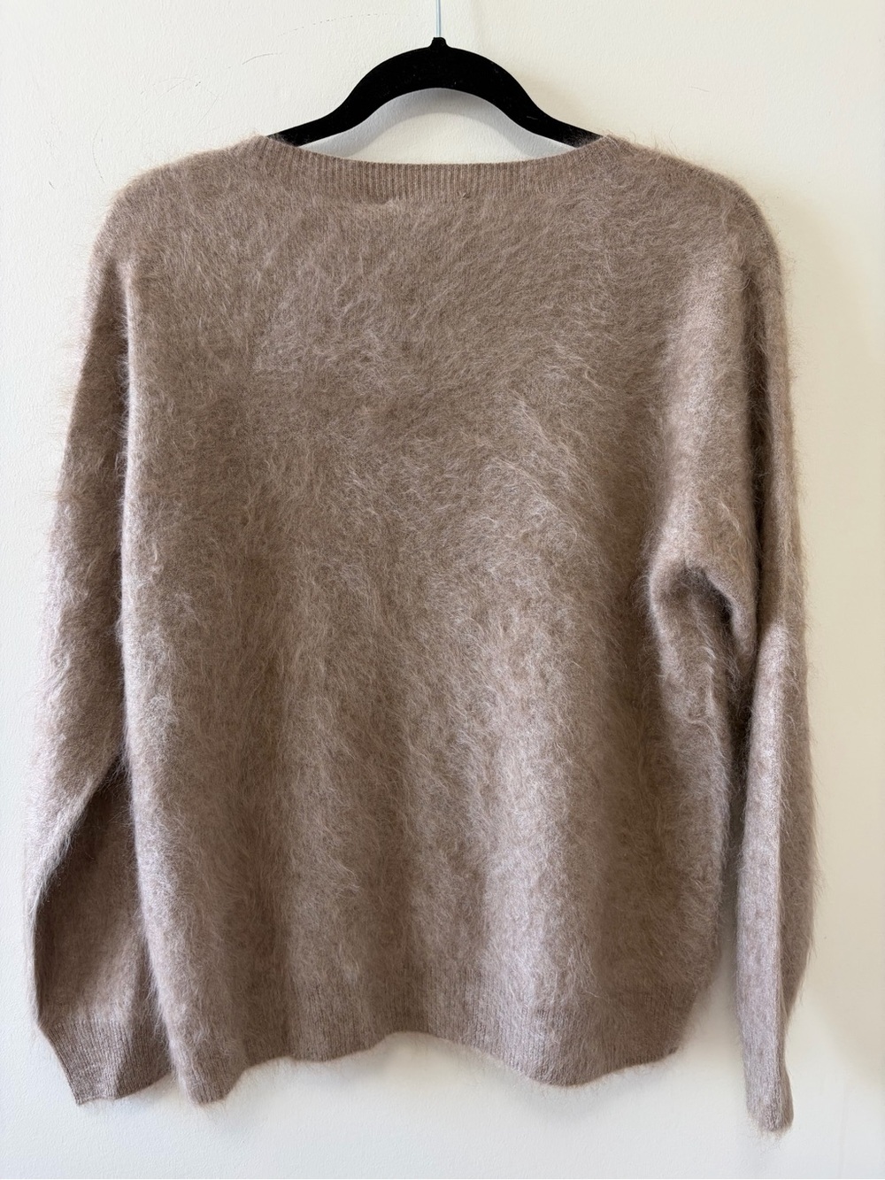 NWT MINEAMALIST ART IDEAS 100% Cashmere Taupe Fuzzy Crewneck Sweater Size M - Picture 4 of 10